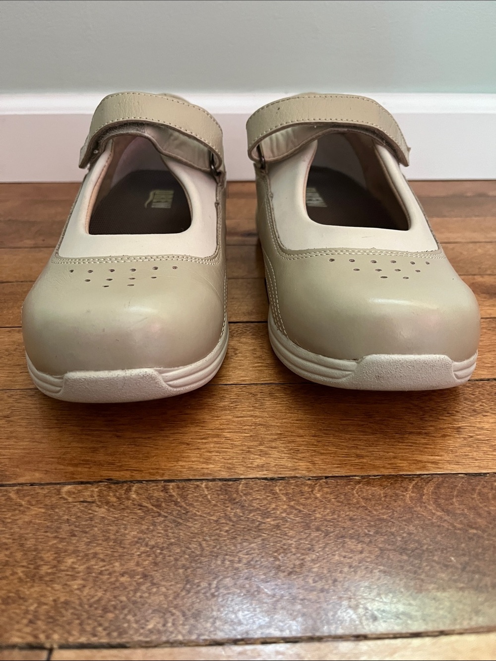 Drew Rose Mary Jane Shoes 8W Bone Soft Pebble Leather Orthopedic Comfort - Picture 3 of 13